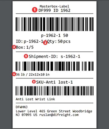 Marking products and creating labels for boxes difreight